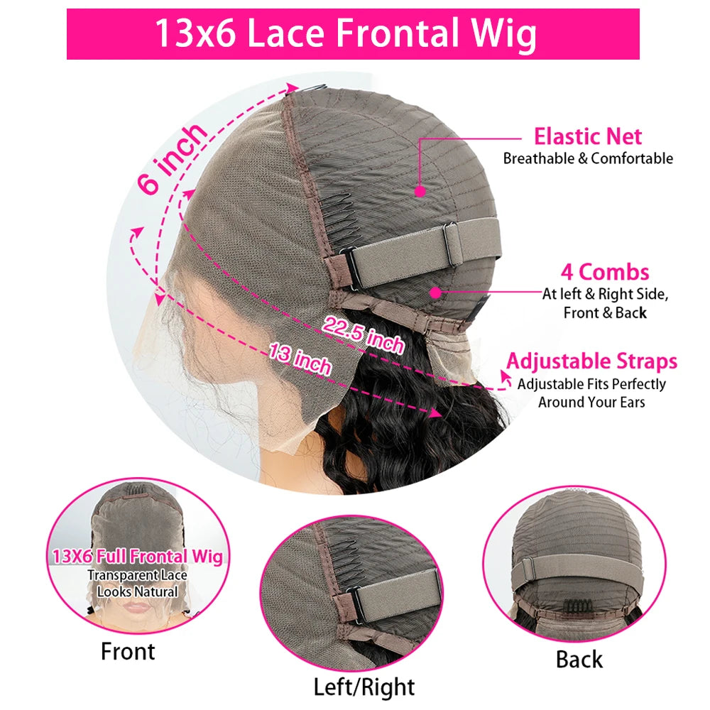 HD Transparent Lace 200 Density 13x4 13x6 Full Frontal Lace 99j Burgundy Preplucked Colored Deep Wave Frontal Human Hair Wig