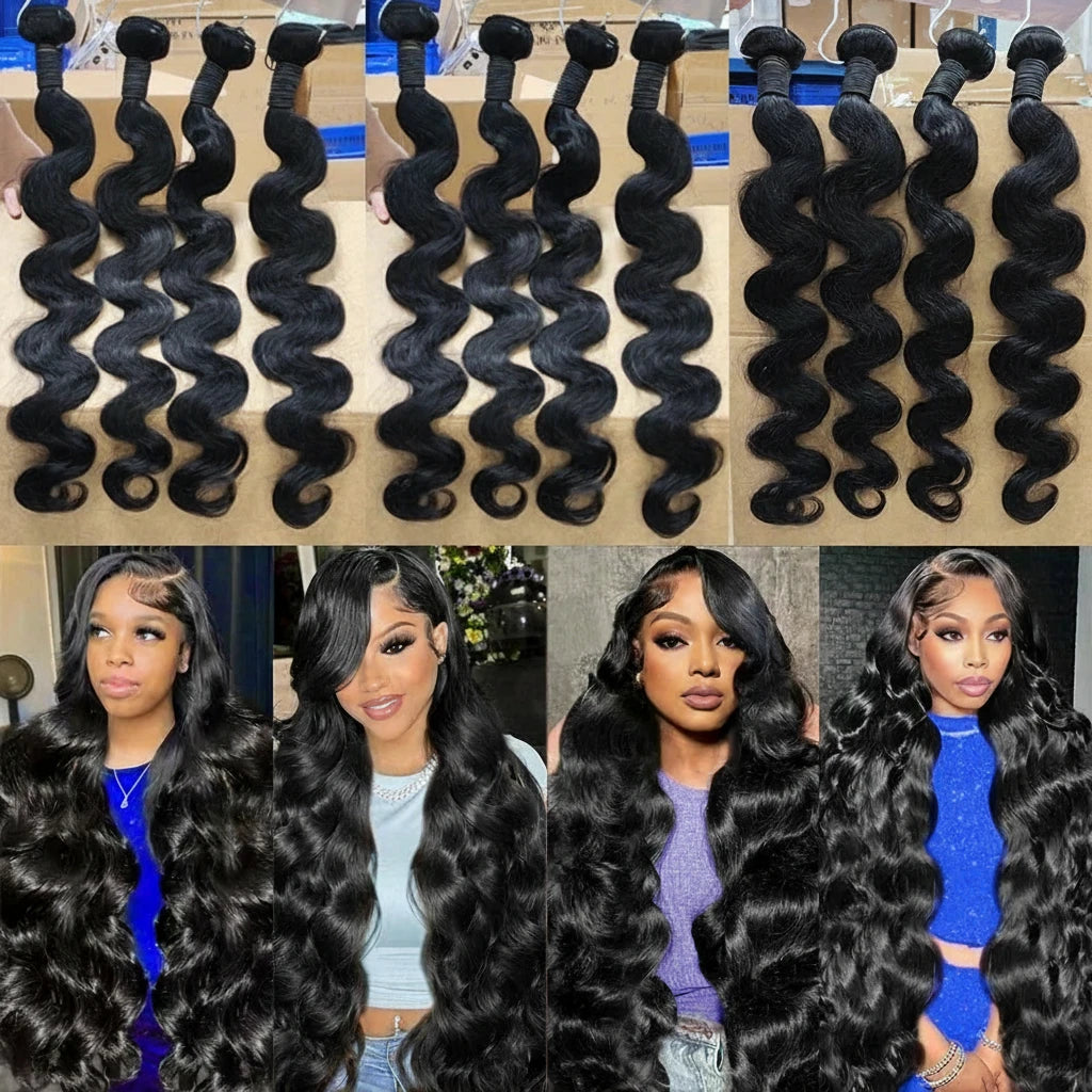 Body Wave Bundles Human Hair Brazilian Hair Extensions For Women 36 38 40 Inch Human Hair Bundles Brazilian Hair Weave Bundles