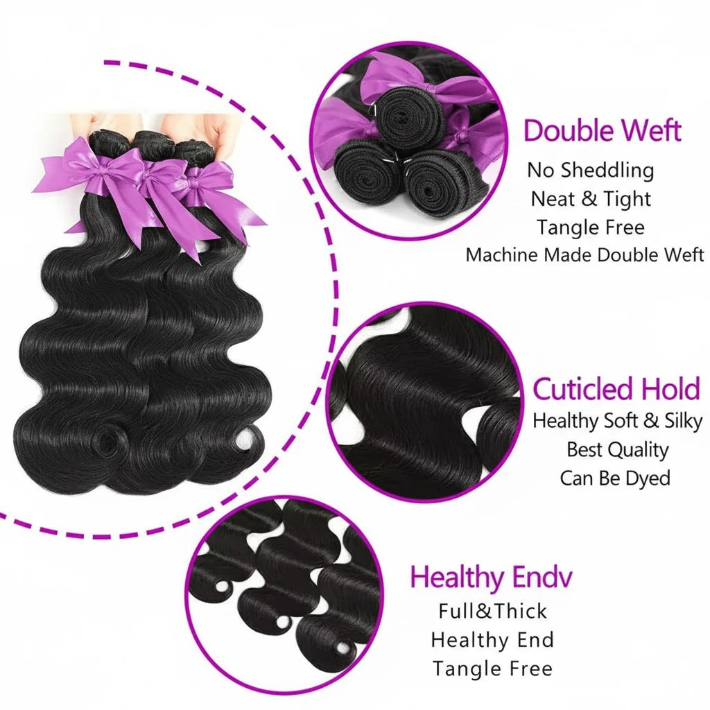 Body Wave Bundles Human Hair Brazilian Hair Extensions For Women 36 38 40 Inch Human Hair Bundles Brazilian Hair Weave Bundles